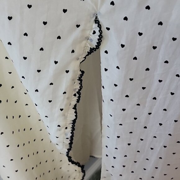 FOR LOVE & LEMONS NeW Eden Midi Ivory Black Heart Smocked Coquette Peasant Dress - Picture 6 of 9